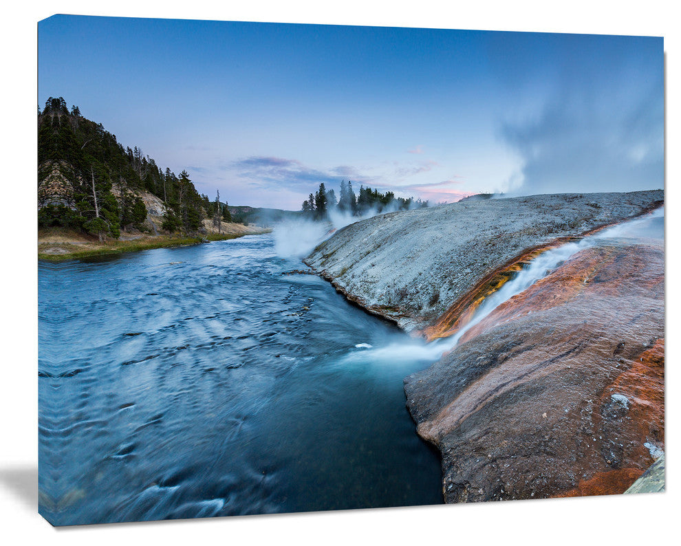 Midway Geyser Basin In Yellowstone, Seashore Canvas Art Print, 40"x30"