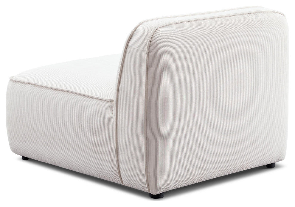 Travie Armless Chair, White Sand