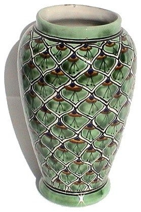 Peacock Mermaid Talavera Flower Vase