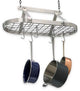 Handcrafted Classic Oval Ceiling Pot Rack w 12 Hooks Stainless Steel