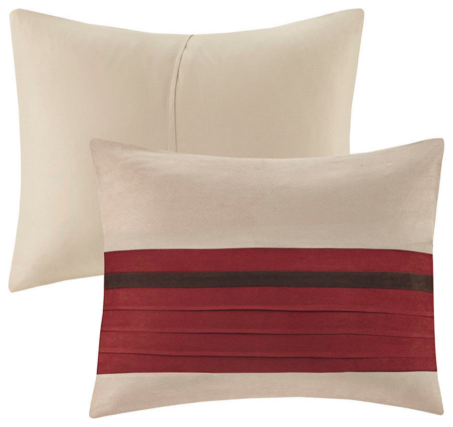 Madison Park Palmer Vera 7-Piece Microsuede Comforter Set, Red