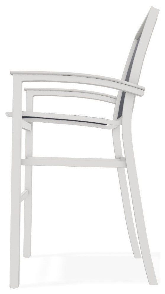 Bazza Sling Bar Height Stackable Outdoor Stool, Moments Navy/Snow