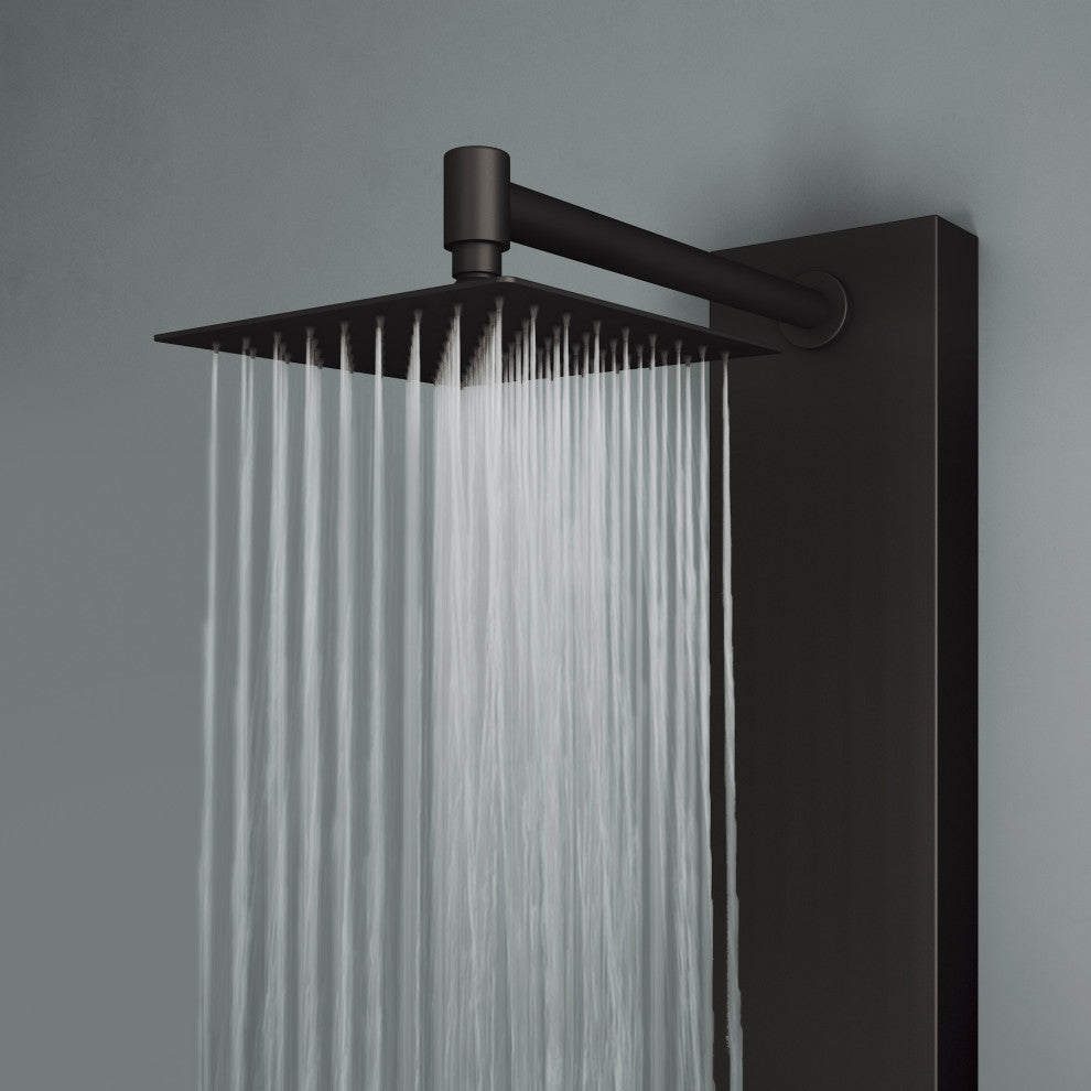 VIGO Rector 2-Jet Shower Panel with Shower Head, Matte Black