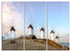 "Traditional Greek Windmills Panorama" Metal Wall Art, 3 Panels, 36"x28"