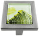 Hand Brush Abstract Moss Streaks Crystal Glass Brushed Nickel Square Manor Knob