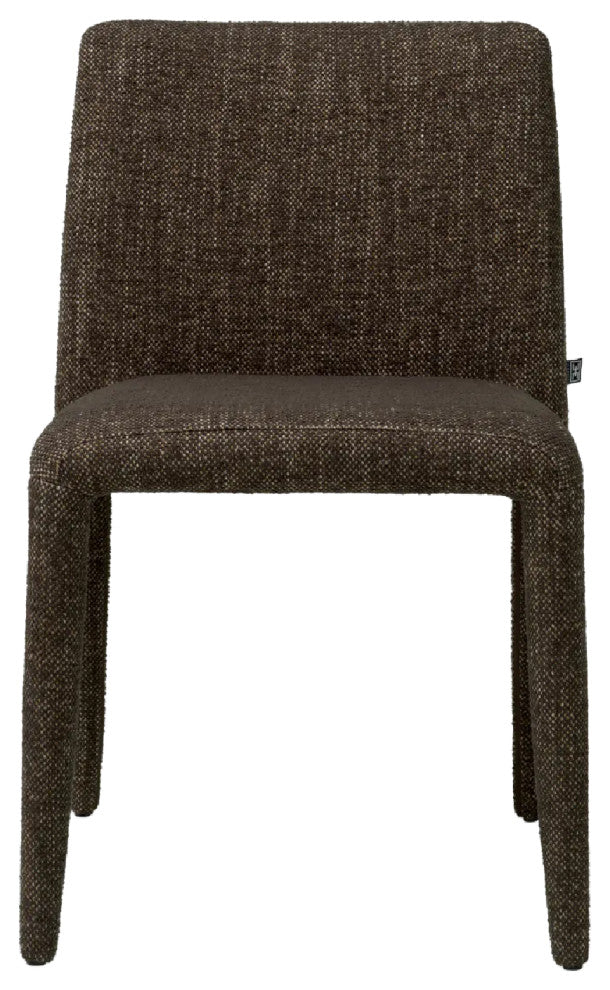 Fabric Covered Dining Chairs, Set of 2, Eichholtz Leiza, Brown