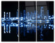 "Glowing City at Midnight" Photo Metal Wall Art, 3 Panels, 36"x28"