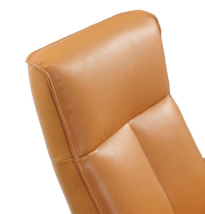 Milan Top Grain Leather Ergonomic 2-Motor Powered Recliner, cognac
