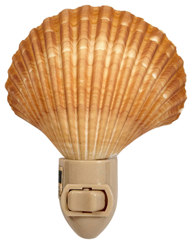 Scallop Shell Night Light, Natural