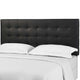 Contemporary Modern King Size Tufted Headboard, Faux Vinyl Leather, Black