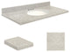 Quartz 43"x22" Vanity Top, White Bowl, Portage Pass, 8" Centerset