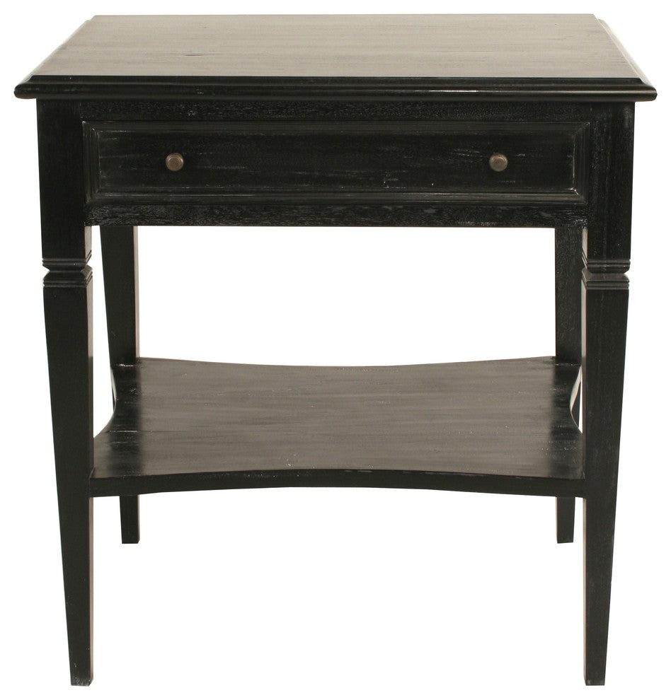Oxford 1-Drawer Side Table, Hand Rubbed Black