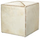 White Hide Ottoman, Small