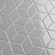 Metro Rhombus Mosaic Floor and Wall Tile, Glossy Light Gray