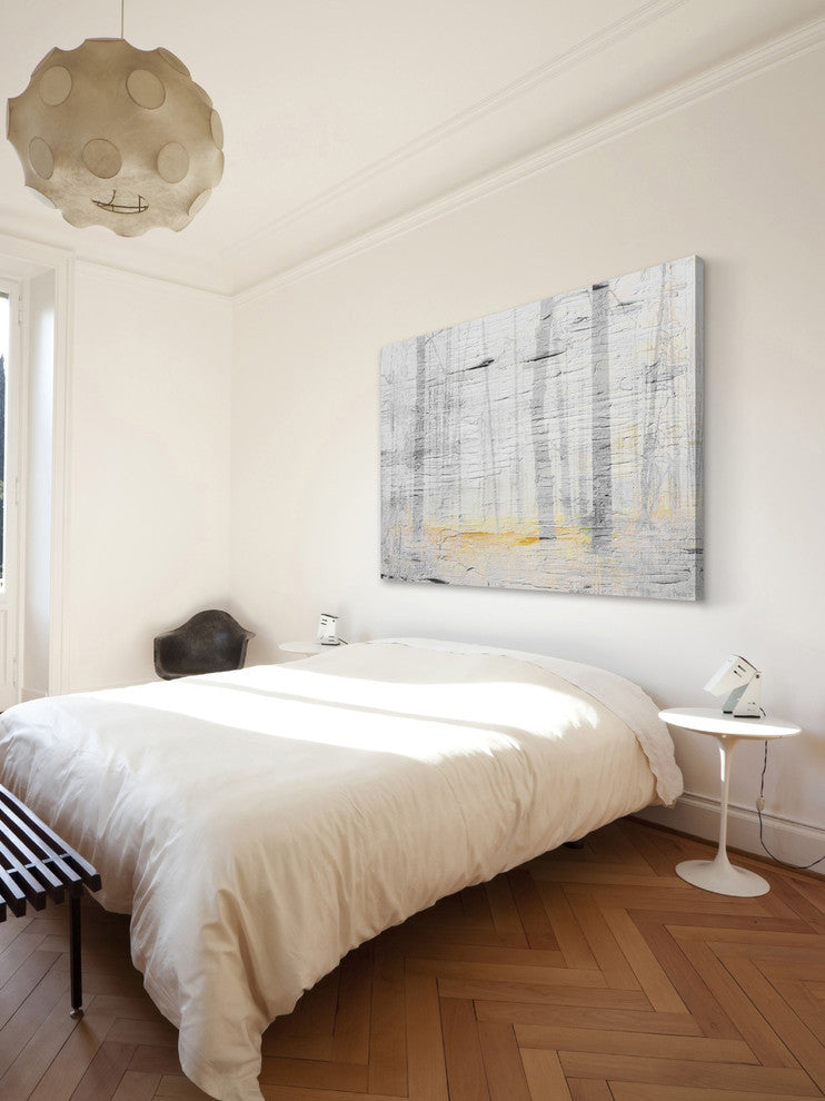 "Trees on Golden Ground" Painting Print on Wrapped Canvas, 18"x12"