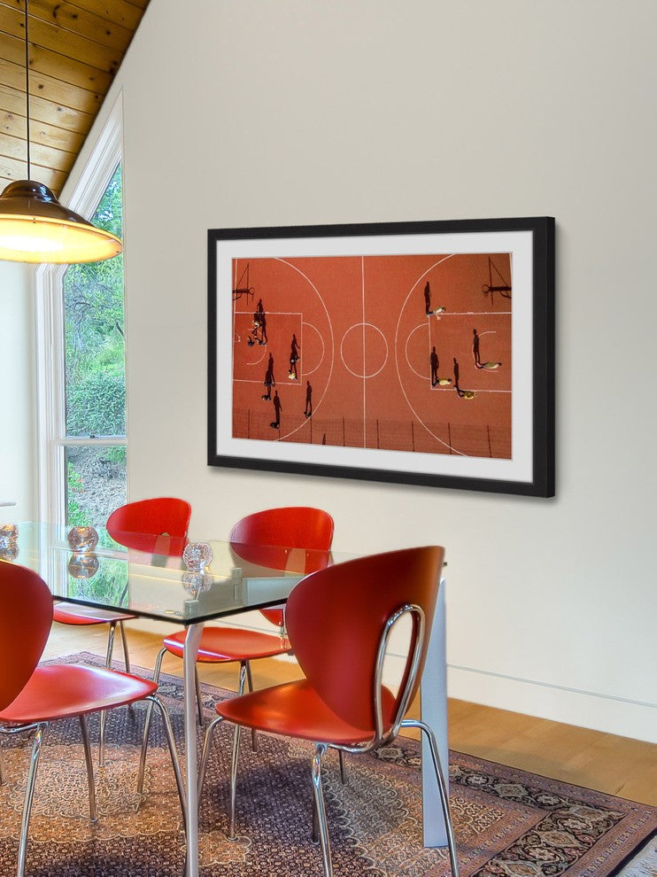 "Basketball Court" Framed Print by Karolis Janulis