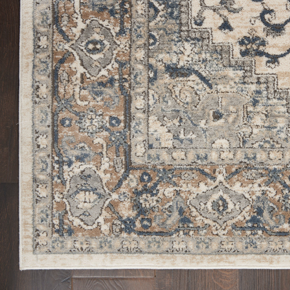 Nourison Quarry 6' x 9' Ivory Grey Farmhouse Indoor Rug