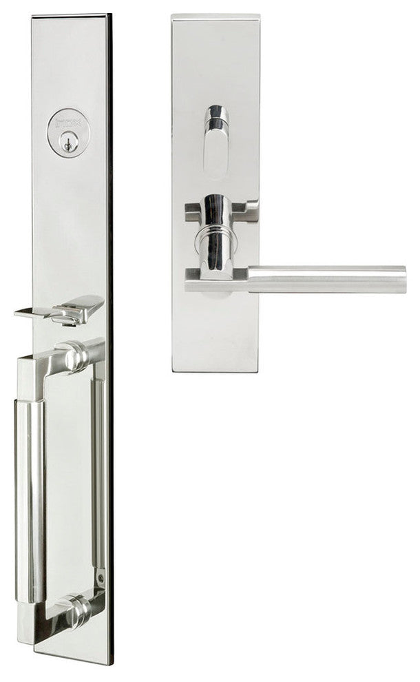Sequoia Lever, Mortise Entry Handleset, RHR, Polished Stainless Steel