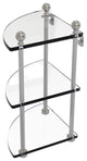 Mambo 3 Tier Corner Glass Shelf, Satin Nickel