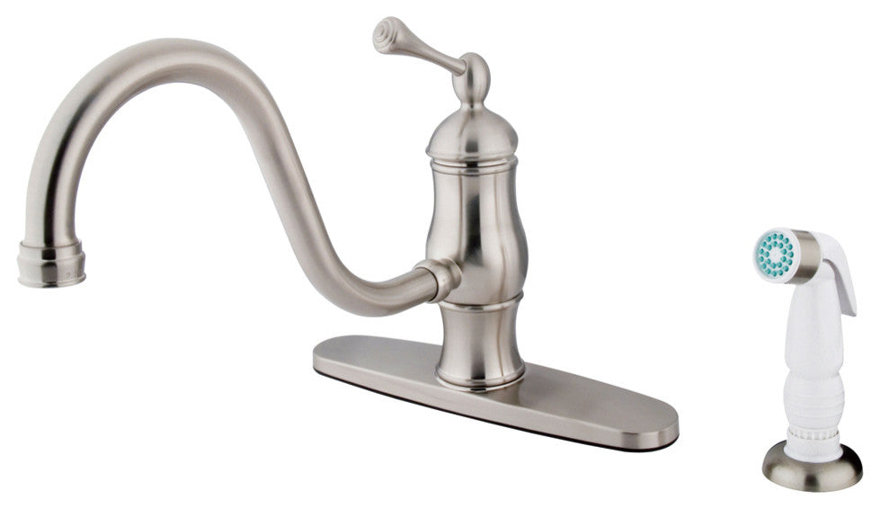 Single Handle 8" Centerset Kitchen Faucet with Side Sprayer KS1578BL