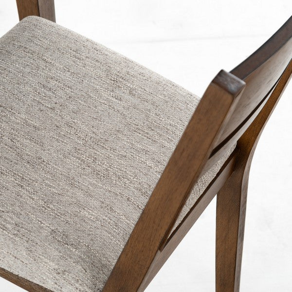 Safavieh Couture Bellalexa Wood Dining Chair, Medium Oak/Light Grey