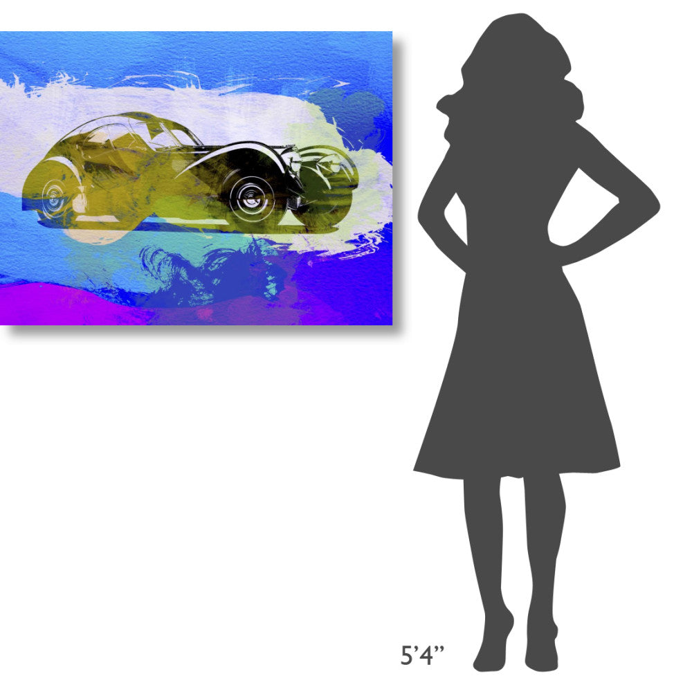 "Bugatti Atlantic Watercolor 2" Fine Art Print