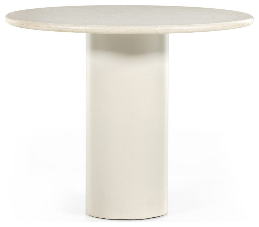 Belle Round Dining Table-Cream Marble
