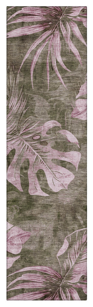 Machine Washable Indoor/Outdoor Chantille ACN1887 Brown 2'3" x 7'6" Runner Rug