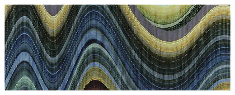 "Rumba 2" Abstract Wall Art on Frameless Free Floating Tempered Glass 63x24