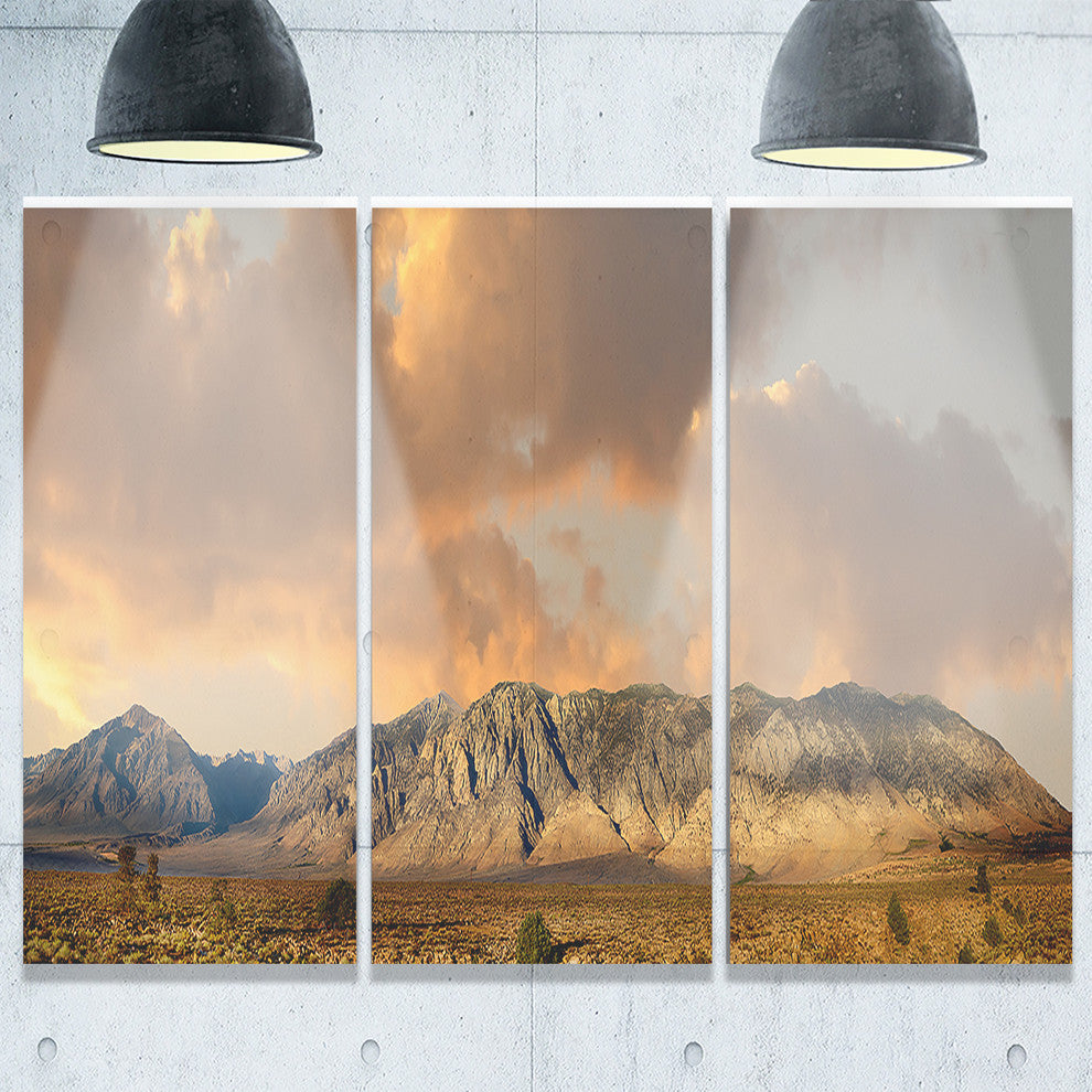 "Sierra Nevada Mountain" Metal Wall Art, 3 Panels, 36"x28"