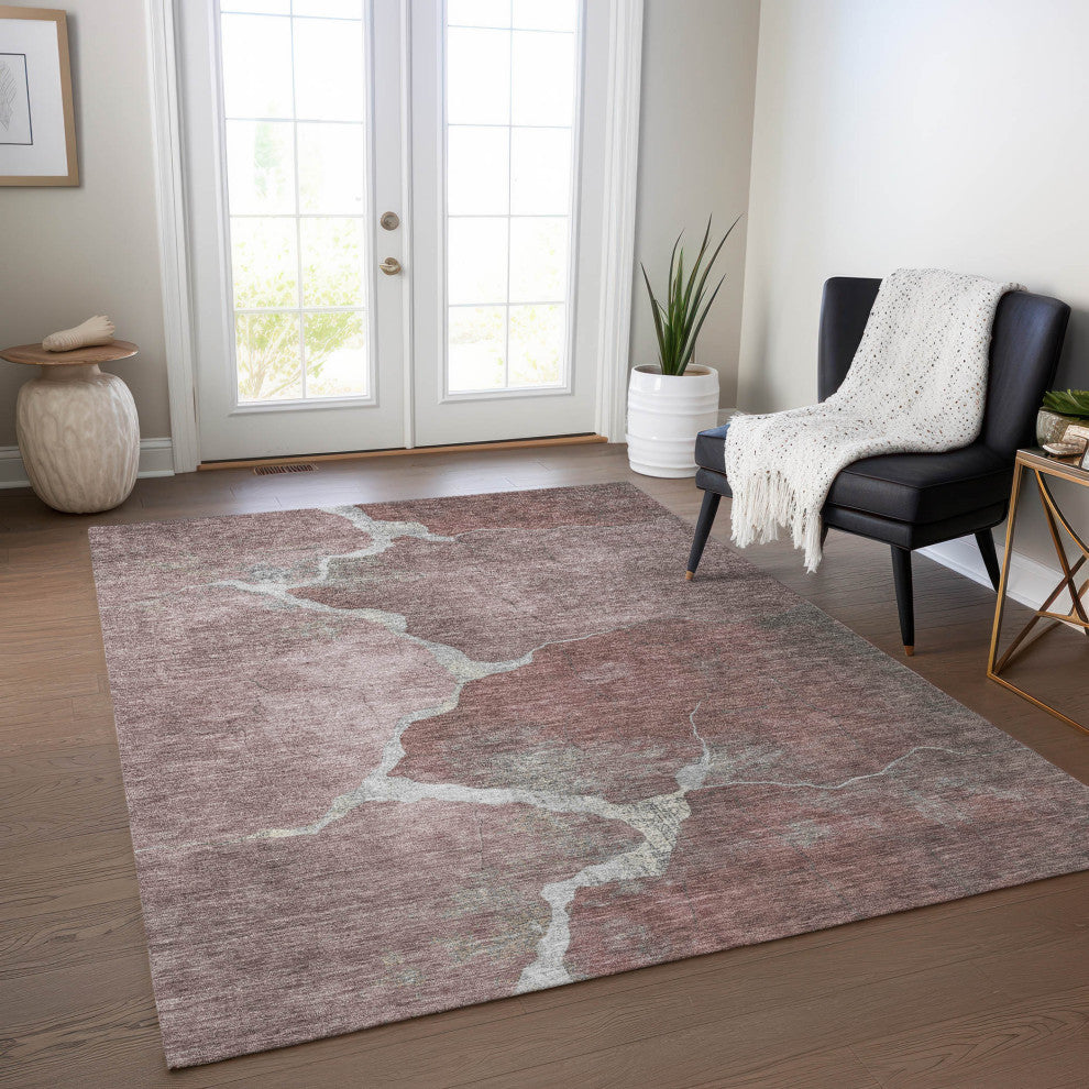 Machine Washable Indoor/Outdoor Chantille ACN1889 Mauve 2'6" x 3'10" Rug