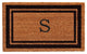 Black Border 18"x30" Monogram Doormat, Letter S