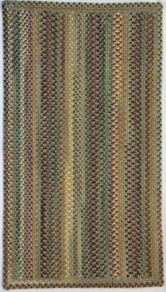 Capel Sherwood Forest Light Blue 0980_400 Braided Rugs - 4' X 6' Concentric Rect