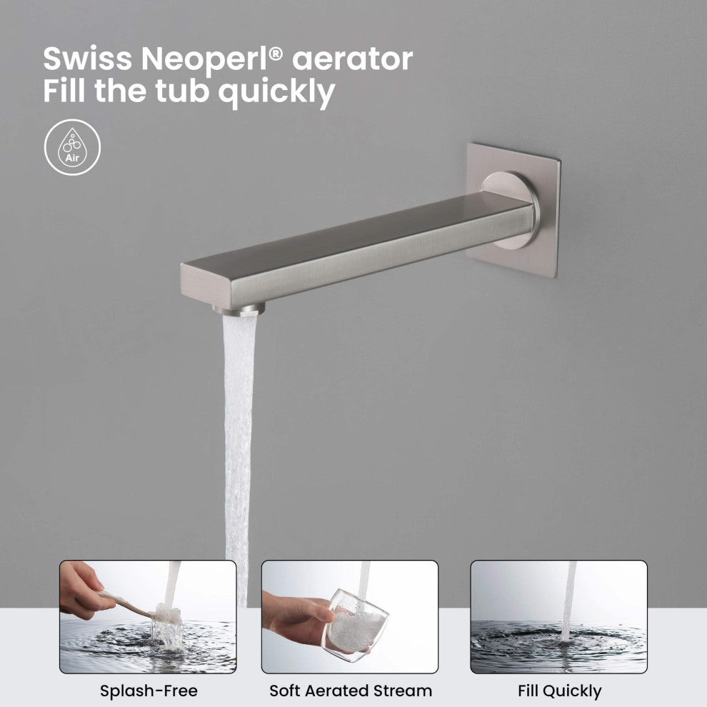 Cube Pressure 3-Function Shower System, Rough-In Valve, Brushed Nickel