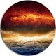 Dramatic Apocalyptic Design, Modern Spacescape Round Wall Art, 38"