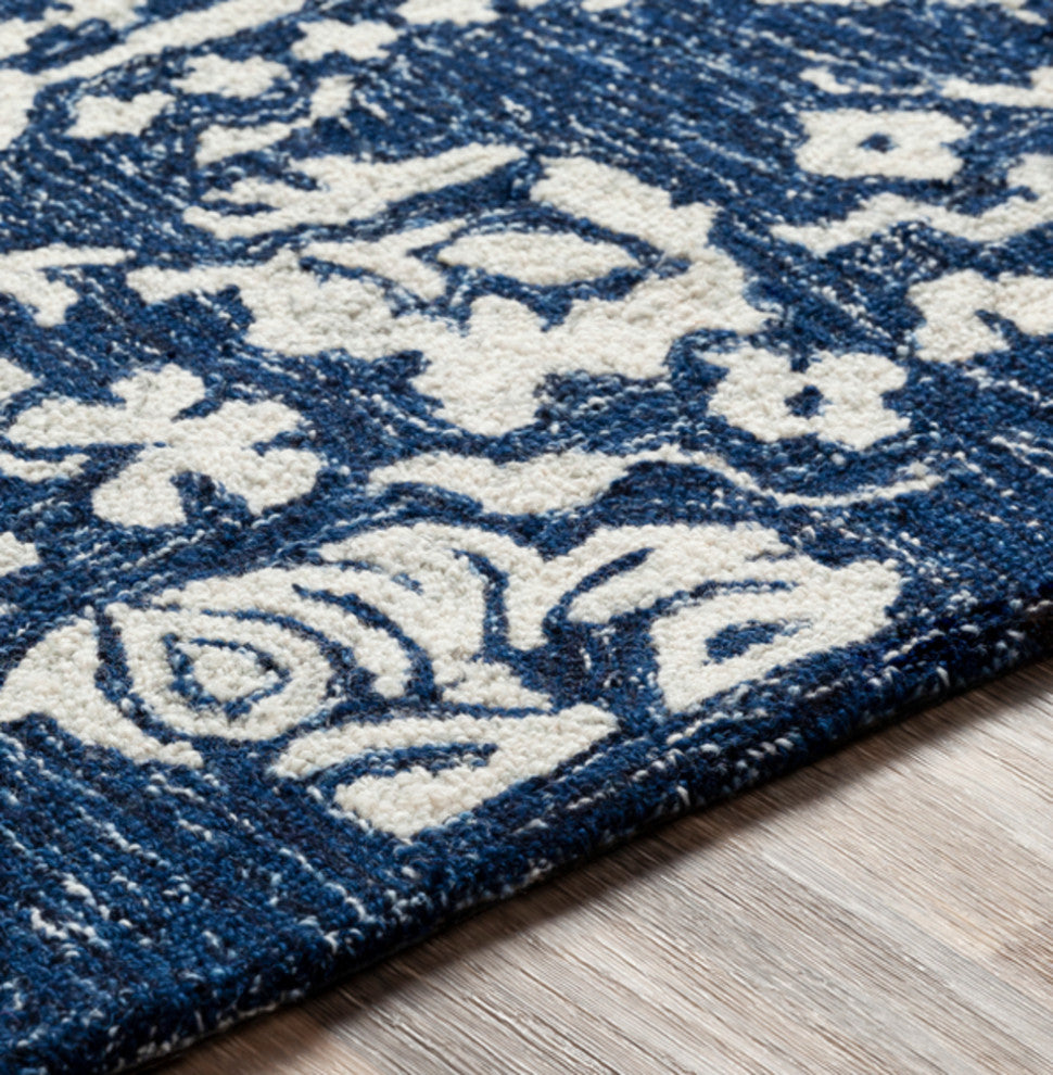 Surya Granada GND-2311 Modern Area Rug, Dark Blue, 6' x 9' Rectangle