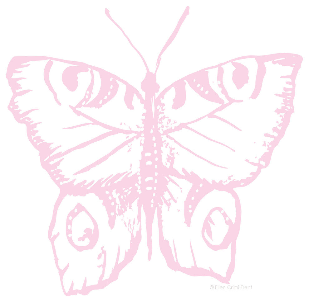 Butterfly Silhouette Print, Set of 2, Pink, 11"x14"