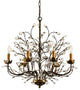 Silvia Antique Bronze 6-light Crystal and Iron Chandelier
