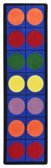 Kid Essentials Rug, Lots of Dots, Multicolored, 2'1"x7'8" Runner