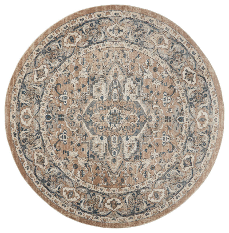 Nourison Quarry 7�10� x Round Beige Grey Farmhouse Indoor Rug