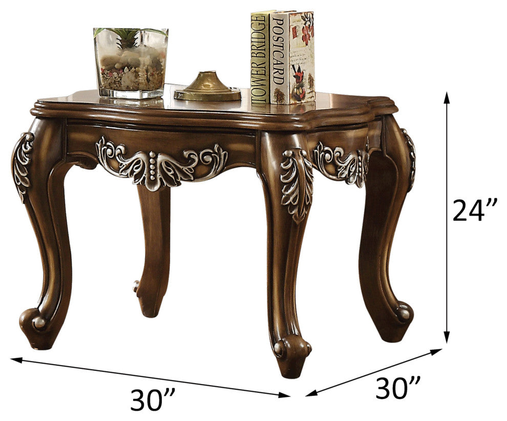 Latisha End Table, Antique Oak
