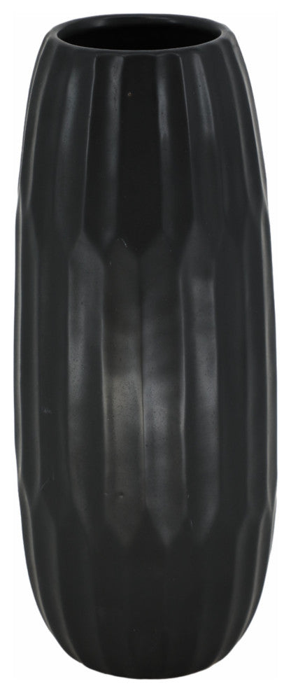 Ceramic 14" Vase, Black