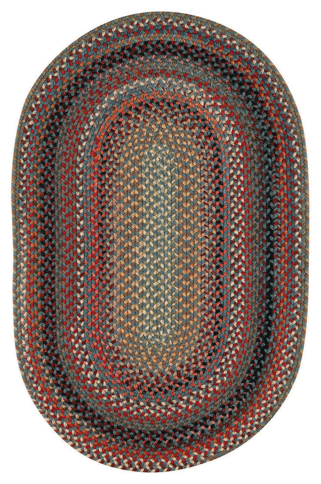 Capel Portland Medium Blue 0346_400 Braided Rugs - 5' X 8' Oval