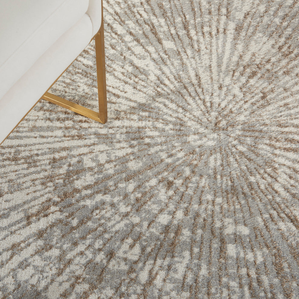 Nourison Glow 8' x 10' Grey Mocha Glam Indoor Rug