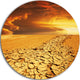 Drought Land Under Dramatic Sky, Modern Landscape Round Wall Art, 11"