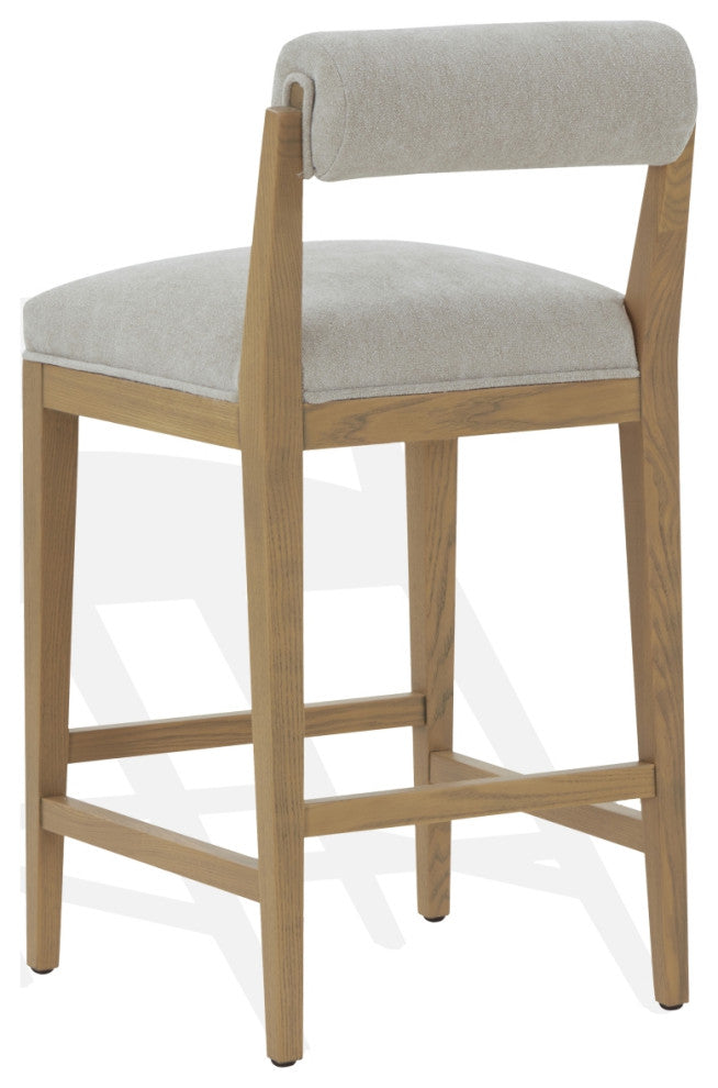 Safavieh Couture Oaklie Rolled Back Counter Stool, Taupe/Natural