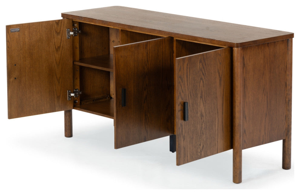 Safavieh Couture Jaylessa Wood 3 Door Sideboard, Medium Oak