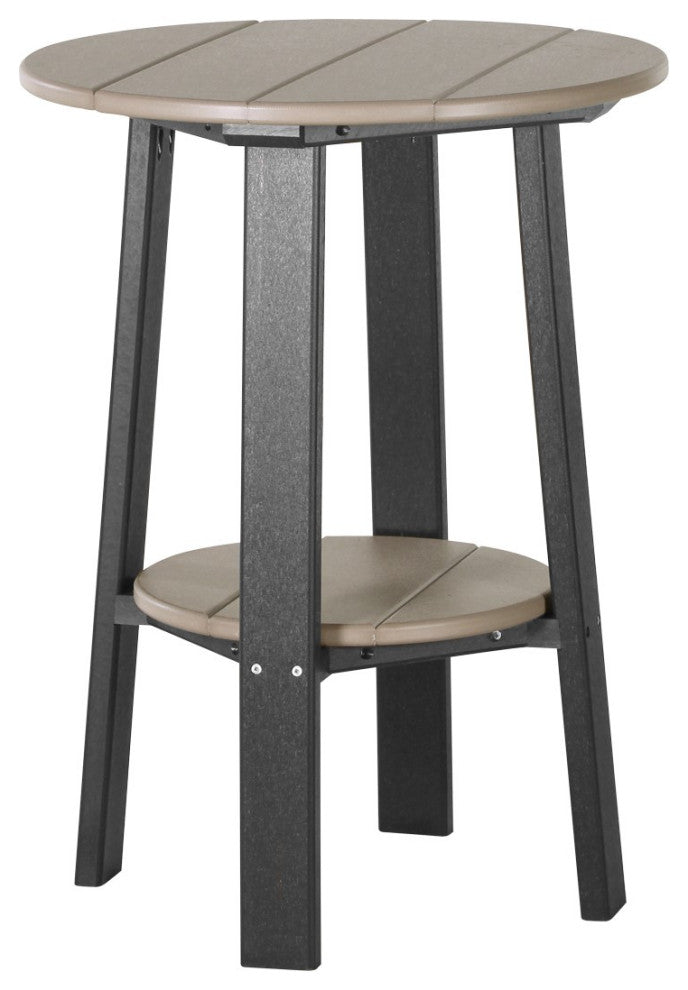 Poly Deluxe 28" End Table, Weatherwood & Black