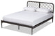 Berrien Modern Farmhouse Black Bronze Metal Platform Bed, Queen