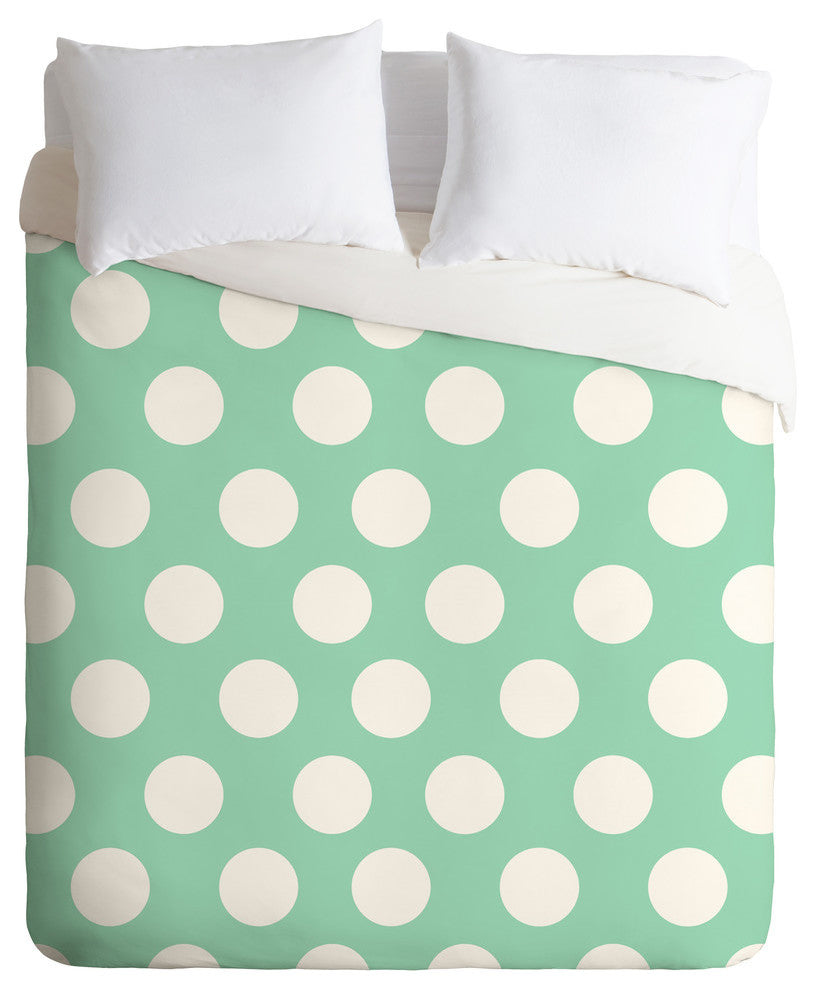 Deny Designs Allyson Johnson Mintiest Polka Dots Duvet Cover - Lightweight